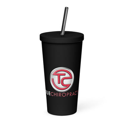 Insulated tumbler with a straw