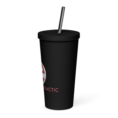 Insulated tumbler with a straw
