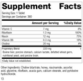 Cataplex® G, 360 Tablets, Rev 13 Supplement Facts